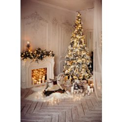   Polyester fotó háttér. Karácsonyi stúdió háttér 210cm x 250cm plsd-497