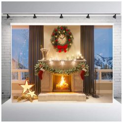   Polyester fotó háttér. Karácsonyi stúdió háttér 210cm x 250cm plsd-550