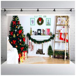   Polyester fotó háttér. Karácsonyi stúdió háttér 210cm x 250cm plsd-564