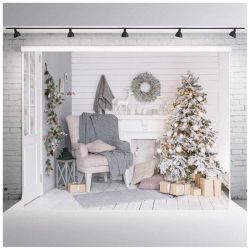   Polyester fotó háttér. Karácsonyi stúdió háttér 210cm x 250cm plsd-565