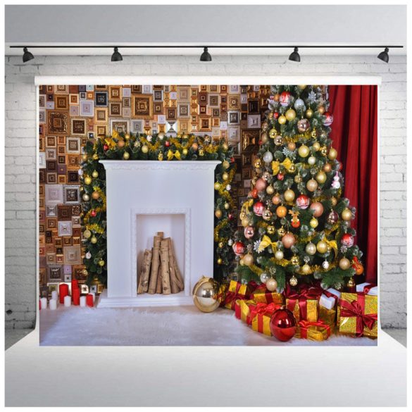 Polyester fotó háttér. Karácsonyi stúdió háttér 210cm x 250cm plsd-574