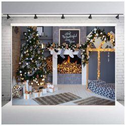   Polyester fotó háttér. Karácsonyi stúdió háttér 210cm x 250cm plsd-636