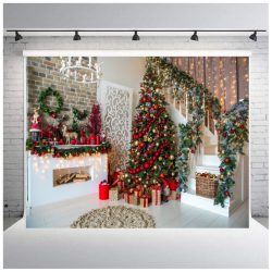   Polyester fotó háttér. Karácsonyi stúdió háttér 210cm x 250cm plsd-645