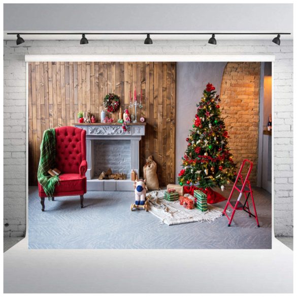 Polyester fotó háttér. Karácsonyi stúdió háttér 210cm x 250cm plsd-647