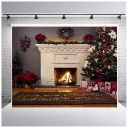   Polyester fotó háttér. Karácsonyi stúdió háttér 210cm x 250cm plsd-652