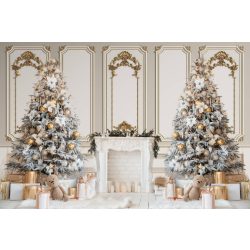   Vinyl háttér fotózáshoz.Két karácsonyfát ábrázoló fotó háttér 150cm(m) x 210(sz) Asd-845